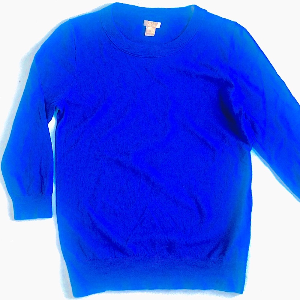 J Crew cobalt blue merino wool sweater